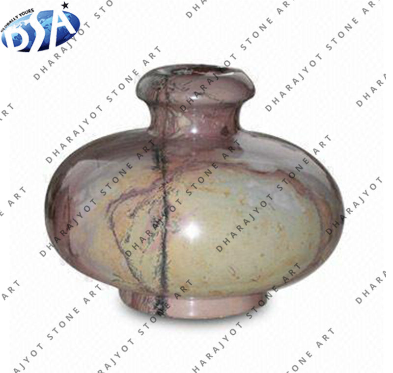 Polished Handmade Stone Flower Pot & Planter