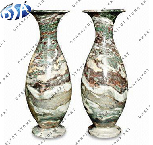 Tall Urn Shape Polished Multi Marble Flower Vase