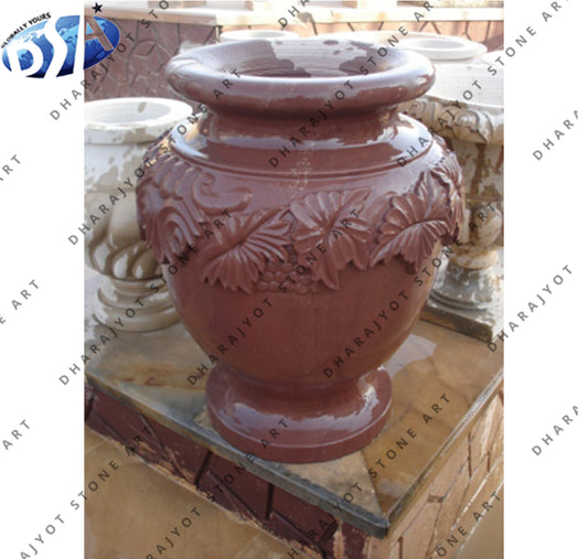 Red Sandstone Flower Vases