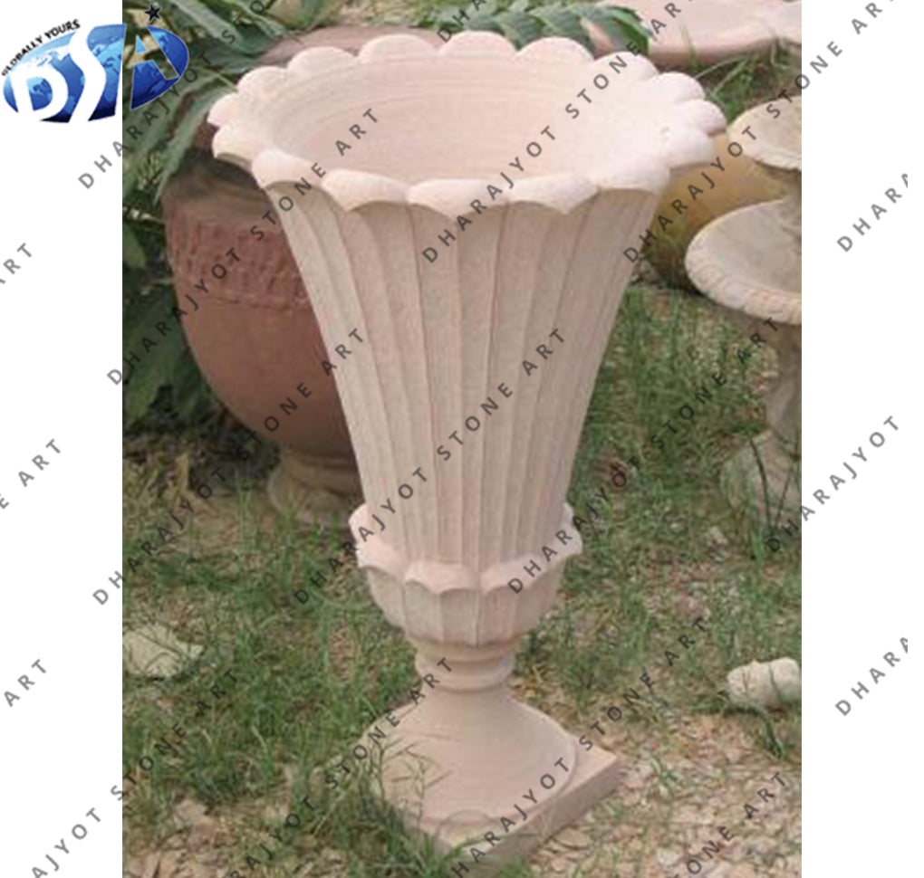 Pink Decoration Sandstone Flower Pot