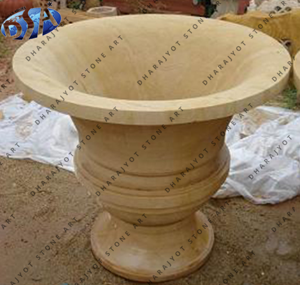 Yellow Sandstone Antique Style Flower Pots