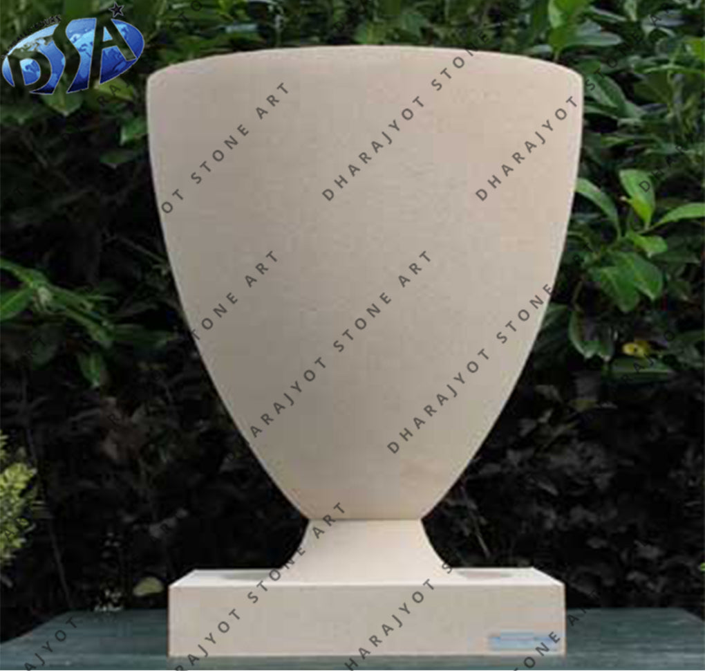 Simple Design Round Stone Flower Pot