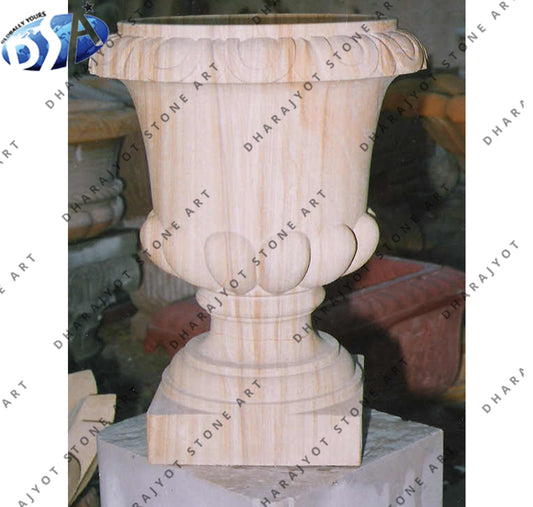 Hand Carved Outdoor Garden Marble Planters