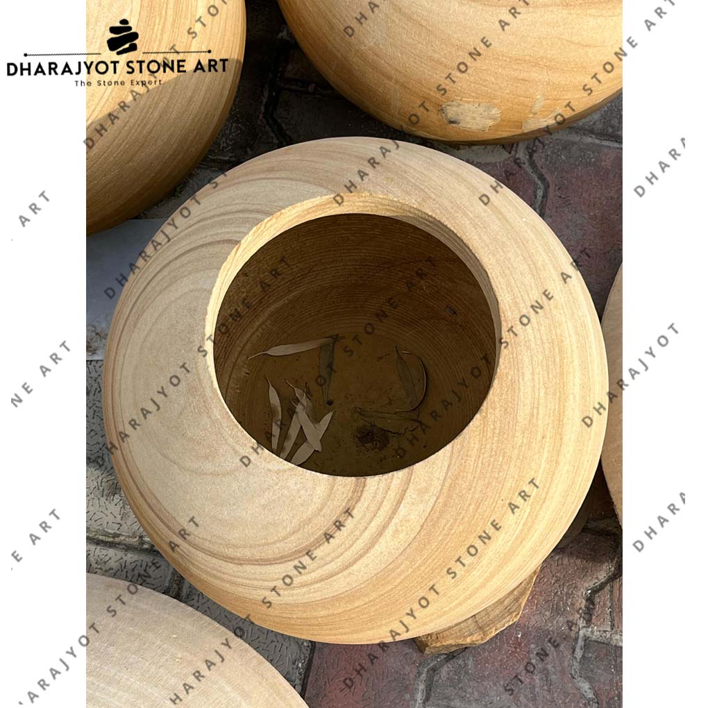 Garden Natural Stone Sandstone Flower Pots & Planters