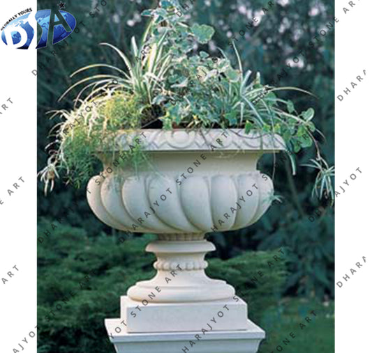 Outdoor Marble Flower Pot & Planter