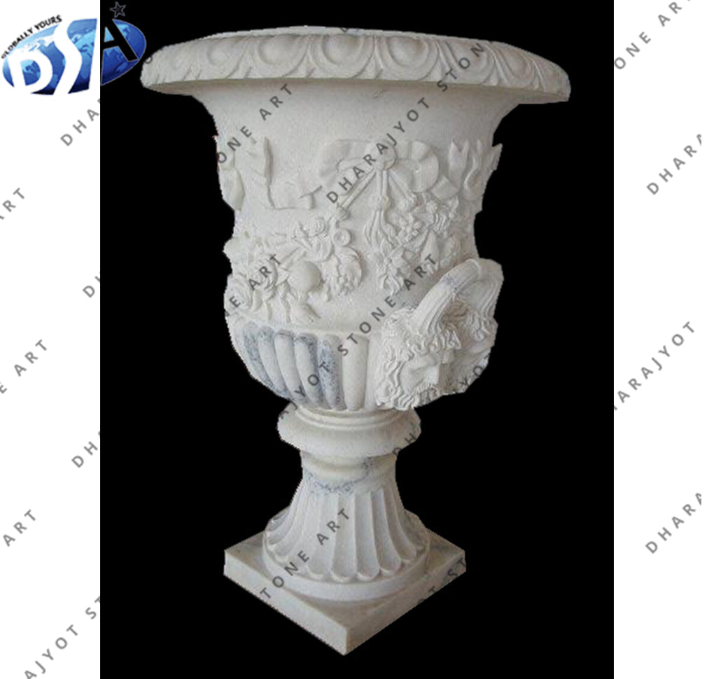 Outdoor Garden Ornaments Marble Flower Pots