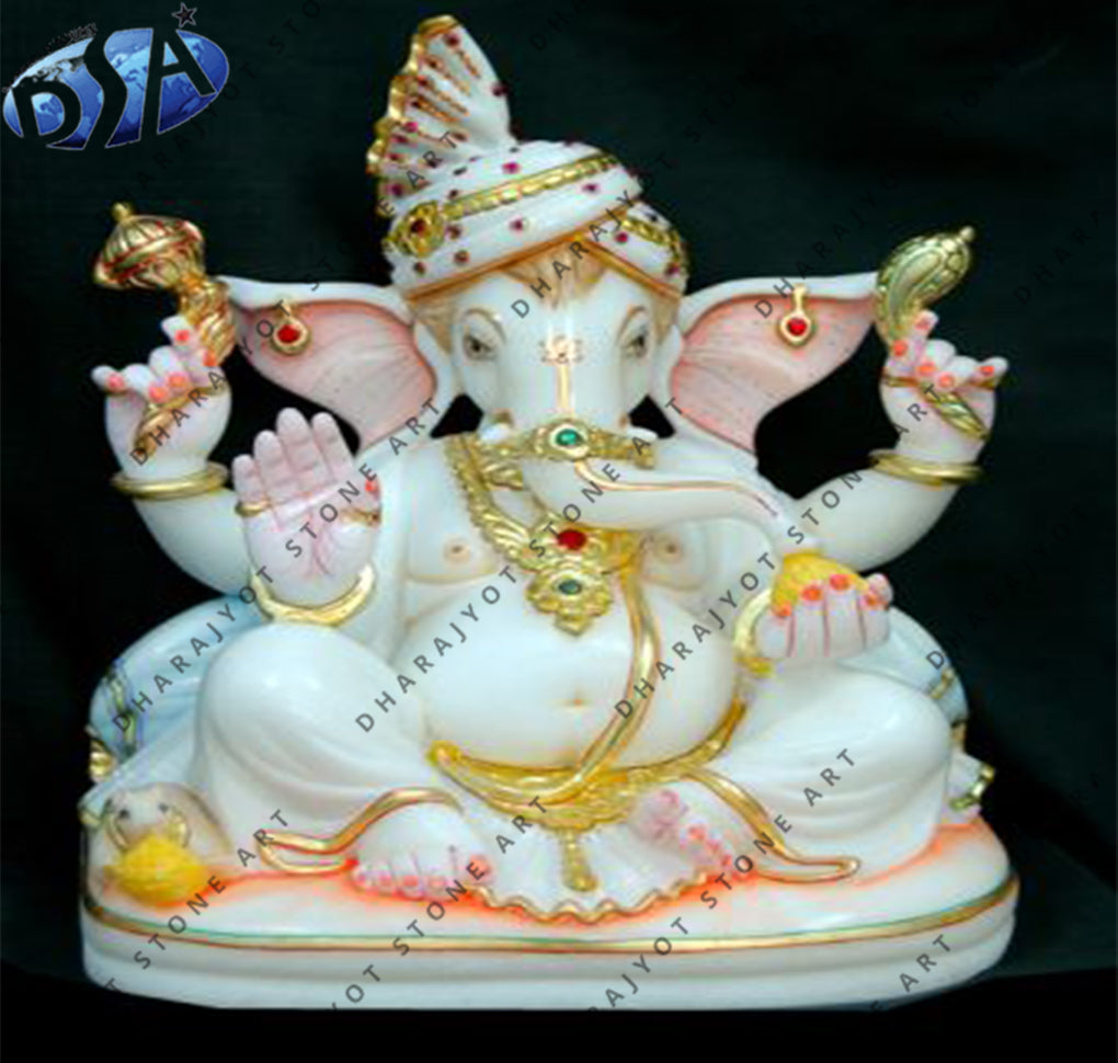 White Marble God Ganesh Statue