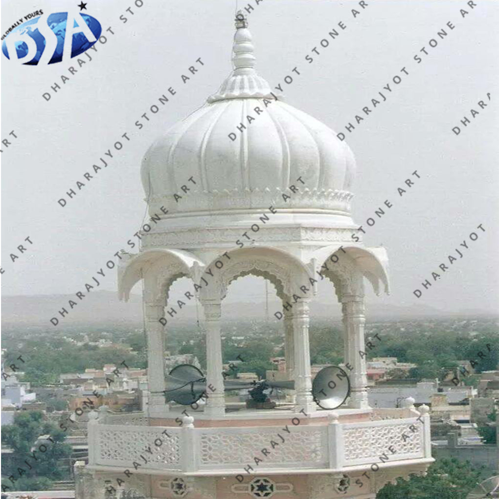 White Marble Round Antique Gazebo