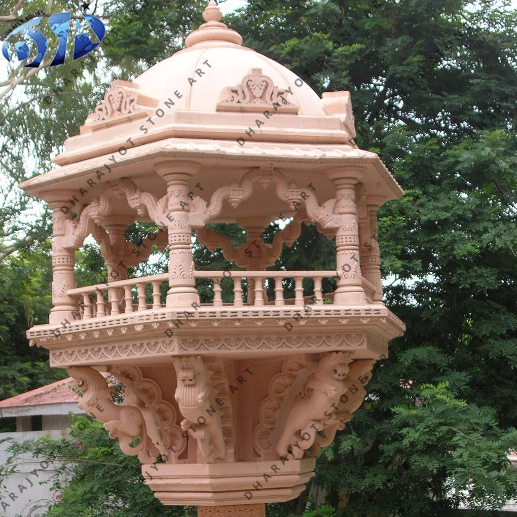 Red Color Sandstone Gazebo