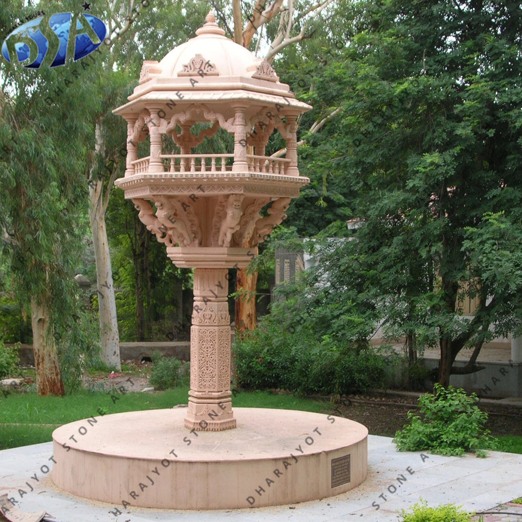 Red Color Sandstone Gazebo