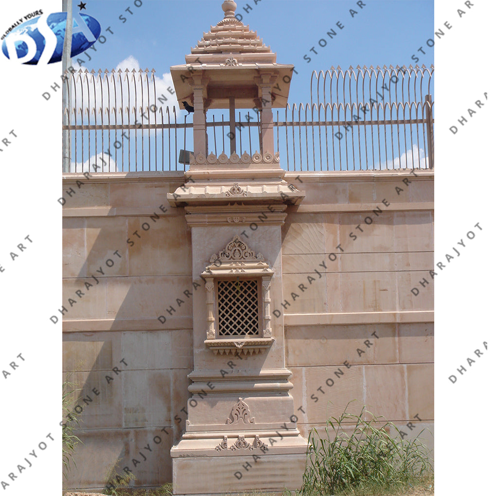 Dholpur Sandstone Hand Carved Gazebo