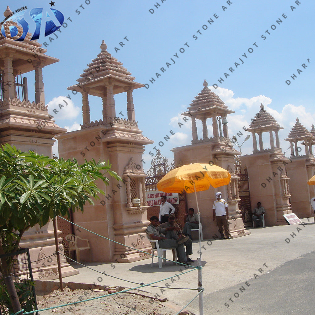 Hand Carving Polished Sandstone Gazebo