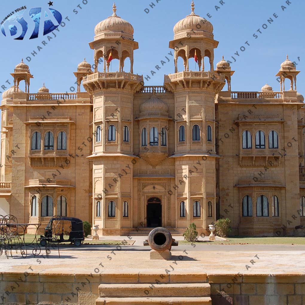 Yellow Natural Marble Garden Gazebo