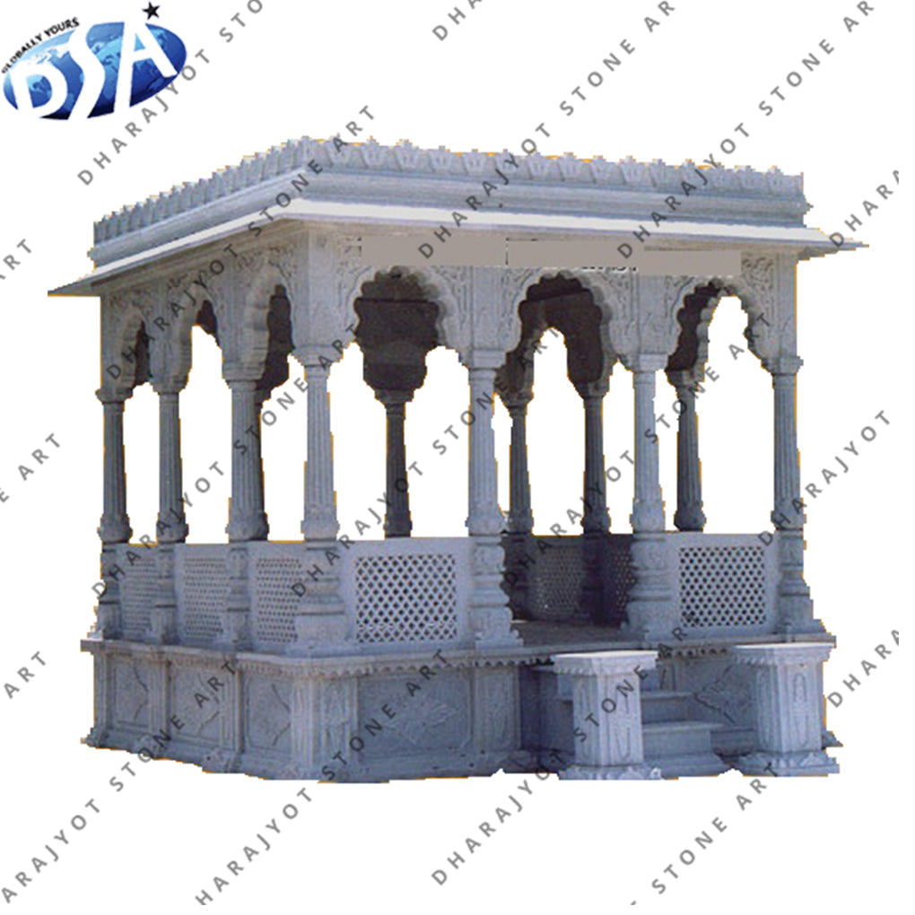 White Marble Hand Carving Gazebo