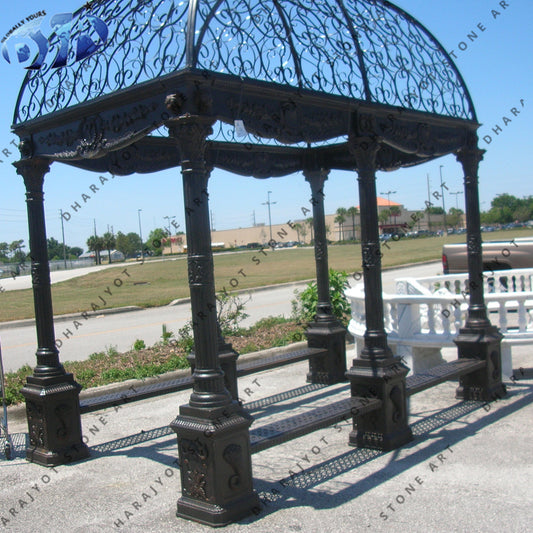 Outdoor Black Stone Garden Gazebo