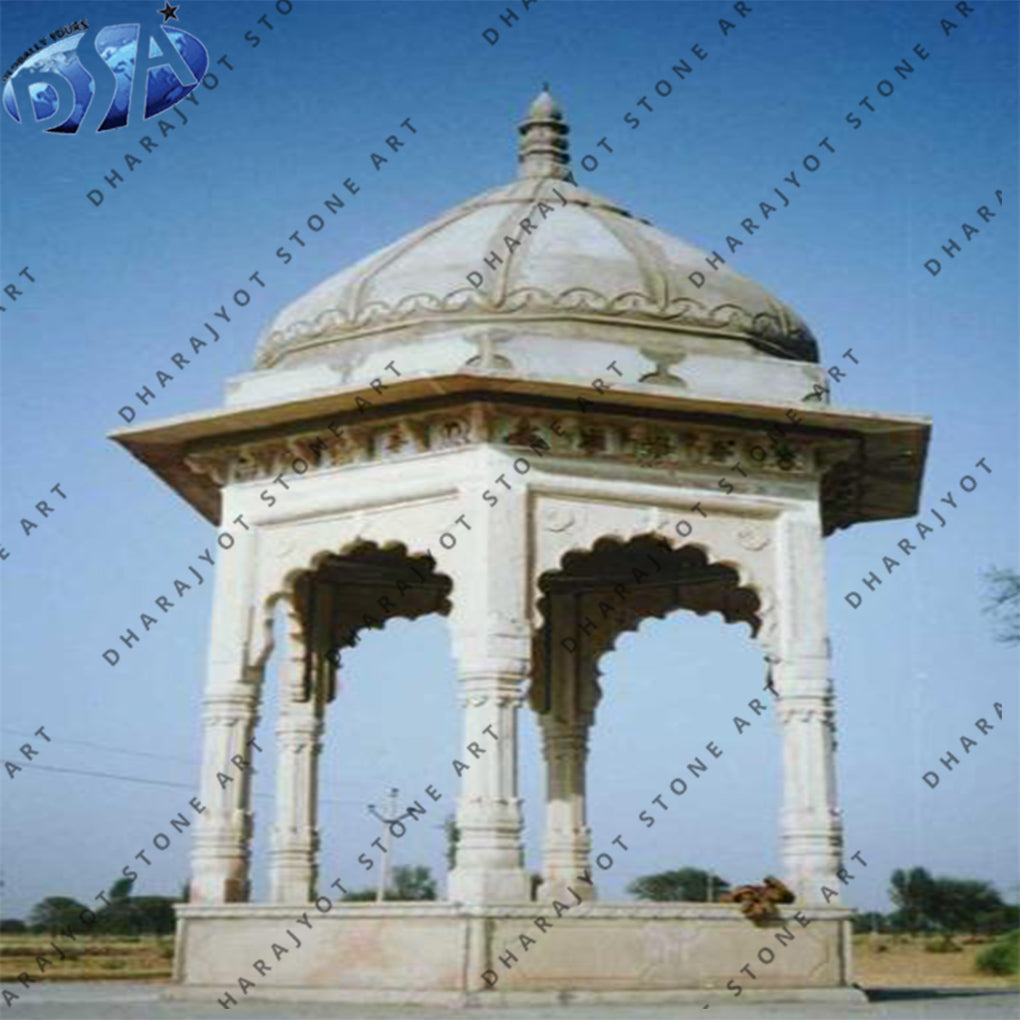 White Marble Hexagon Gazebo