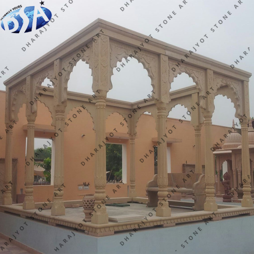 Dholpur Pink Sandstone Gazebo