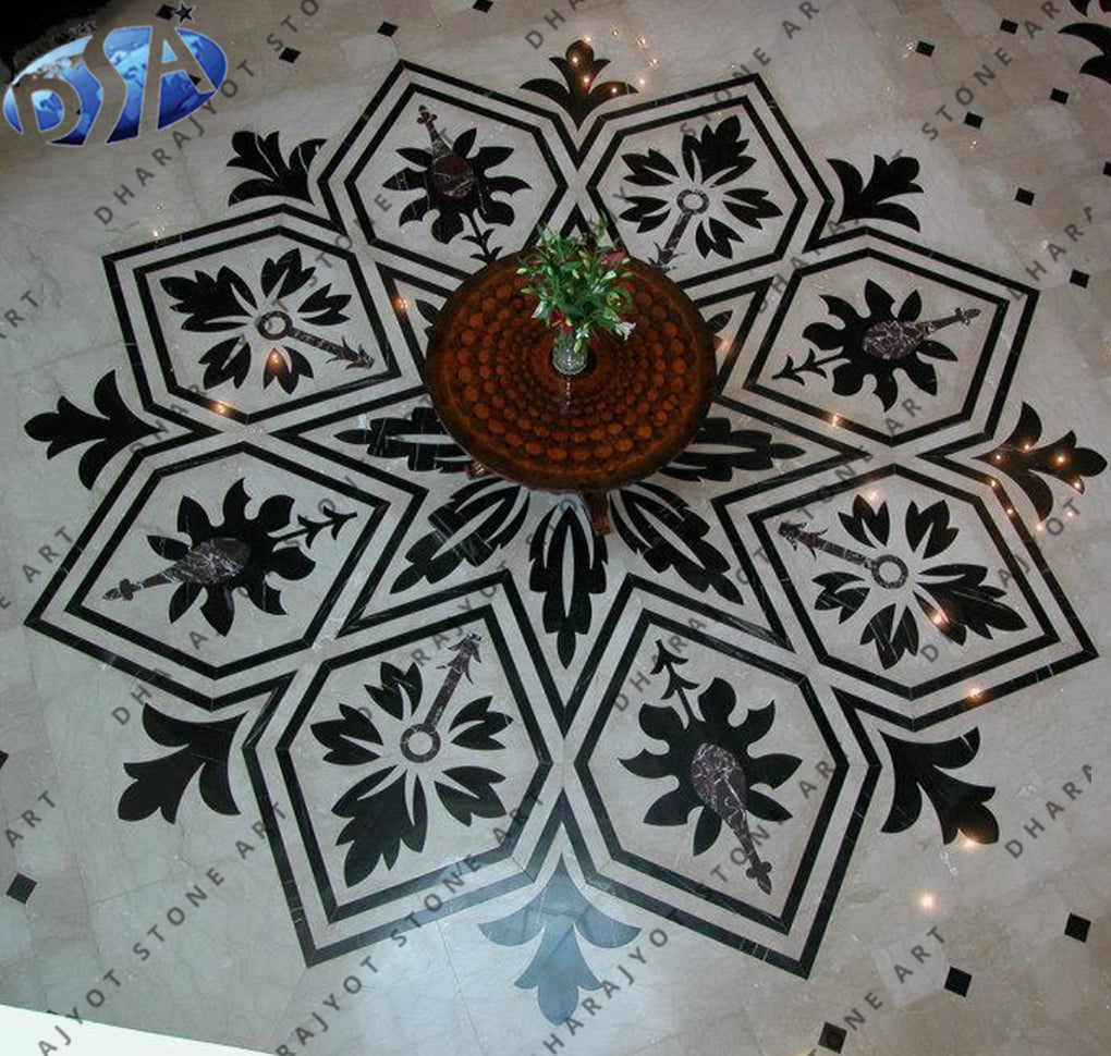 Vintage Pattern Luxury Stone Inlay Flooring