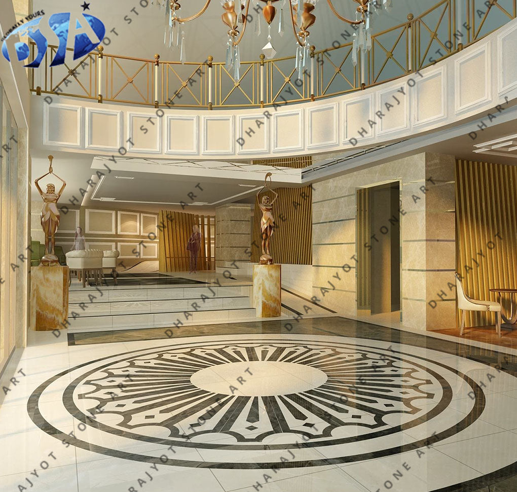 Luxury Indoor Decoration Mosaic Round Inlay Floor – Dharajyot Stone Art
