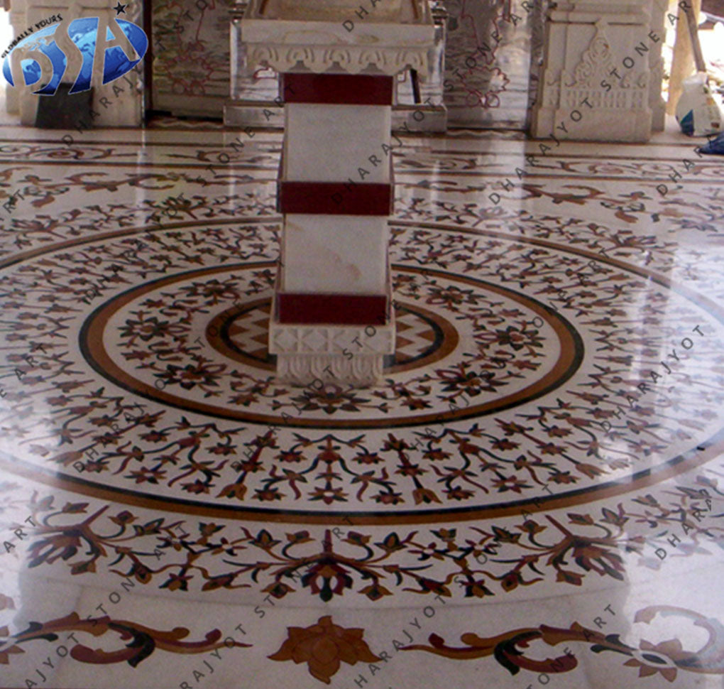 Granite Inlay Temple Flooring