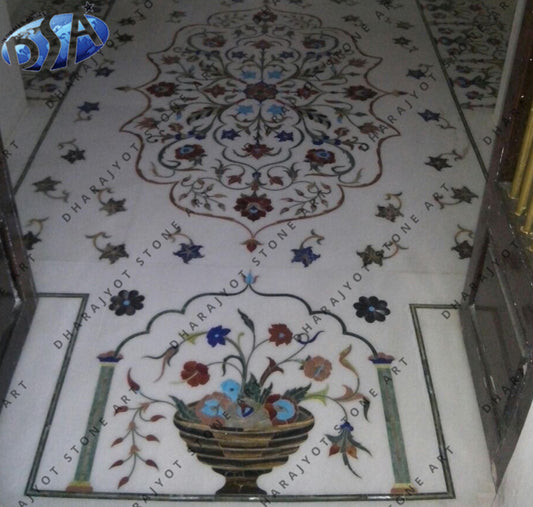 Antique White Marble Inlay
