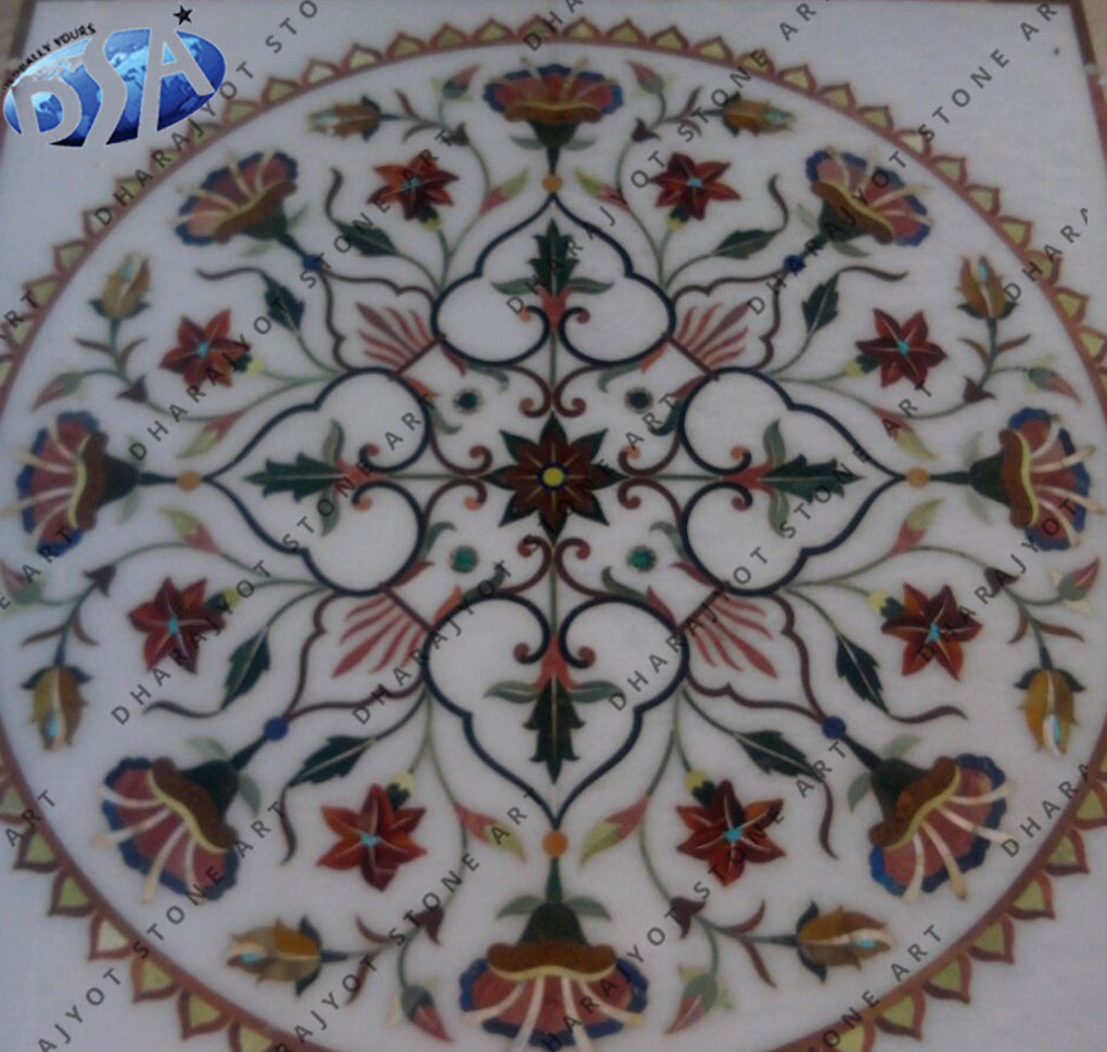 Antique Design Round Carved Inlay