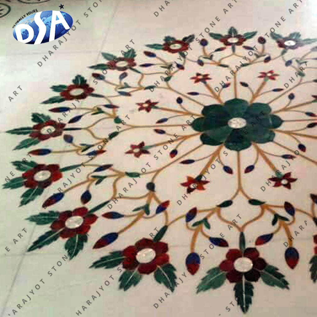 Round Marble Inlay Flooring Exclusive Stone Inlaid Flooring Patterns