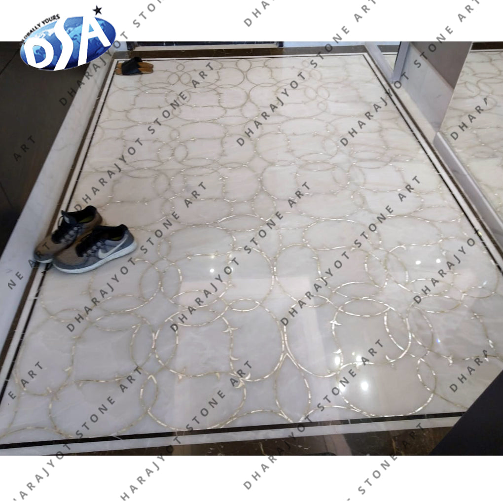 Natural Marble Stone Inlay Flooring Antique Flooring Work For Home