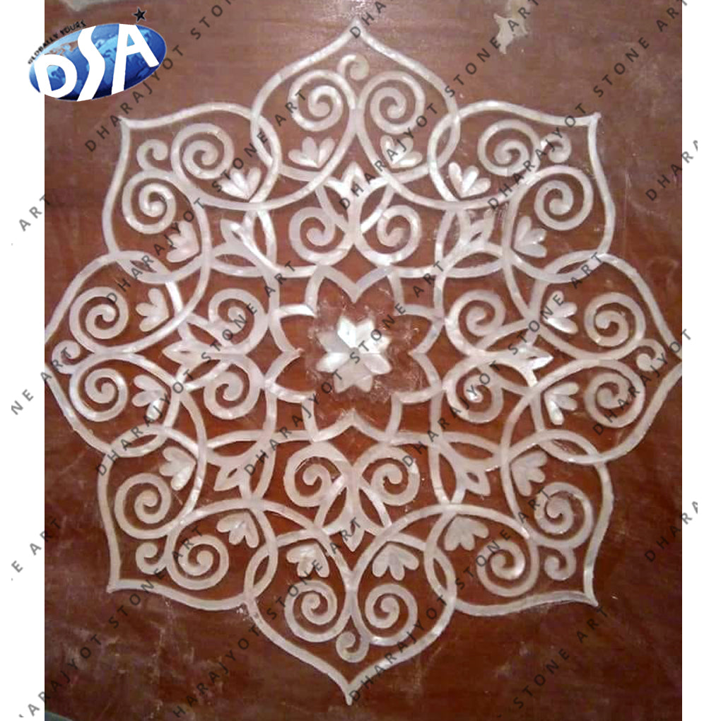 Unique Inlay Art Work Marble Flooring Tiles, Handmade Stone Inlaid Design