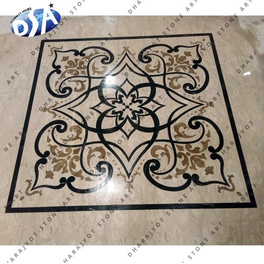 Flower Design Polished On White Marble mughal Architecture