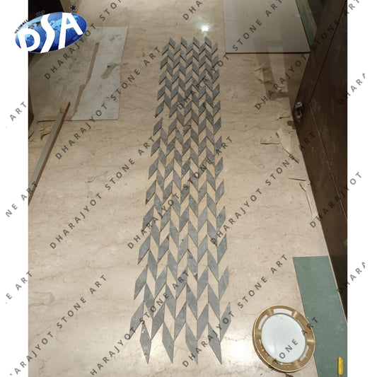 Polished Inlay Design Marble Floor