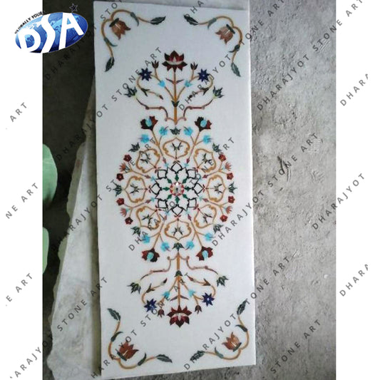 Rectangular Marble Inlay Wall Panel, for Hotels