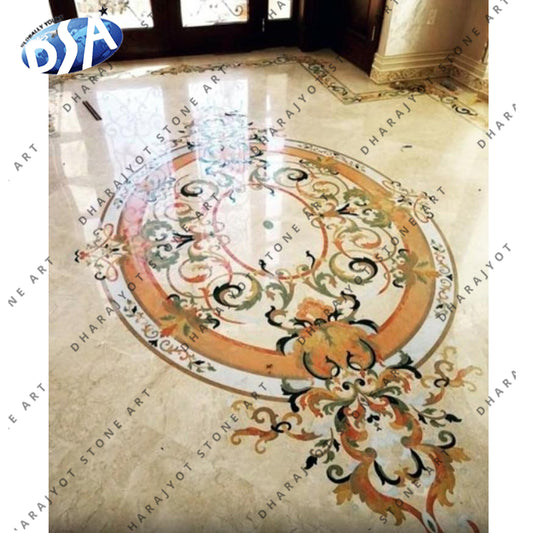 Multicolor Polished Marble Inlay Flooring