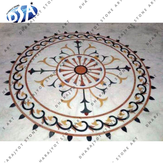 Natural luxury stone water jet marble pattern floor is shining