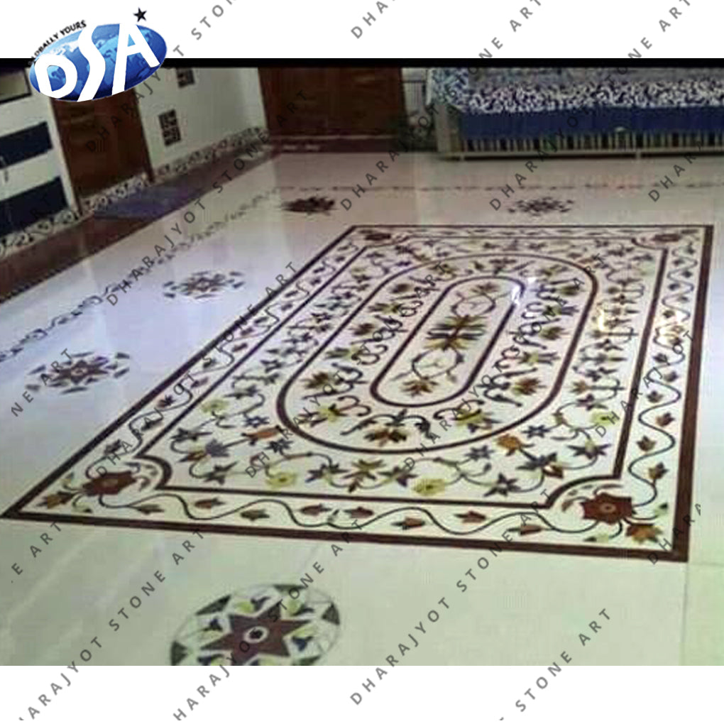 Multicolor Polished Designer Marble Inlay Flooring