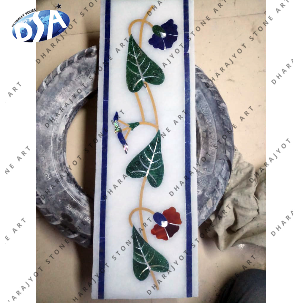 White Marble Inlay Border Tile