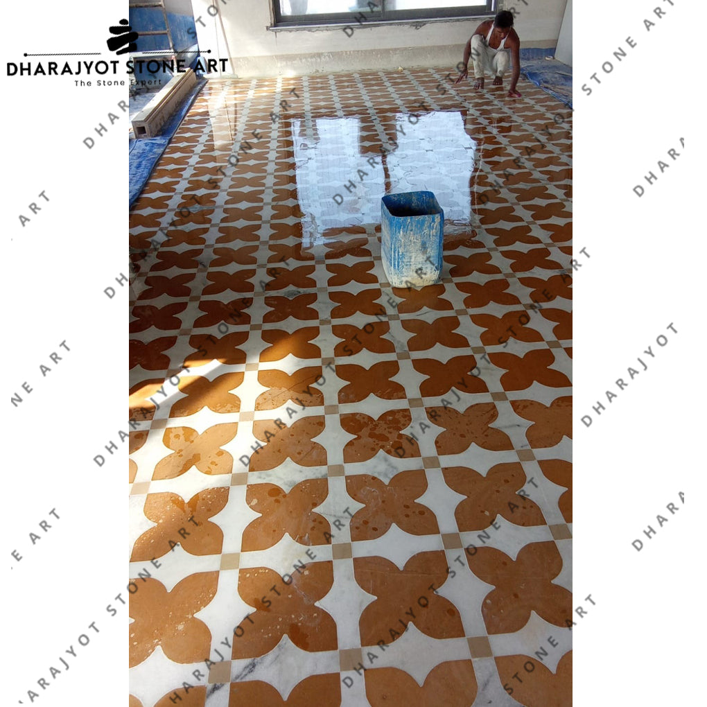 Multicolour Natural Stone Diamond Waterjet Medallion Flooring