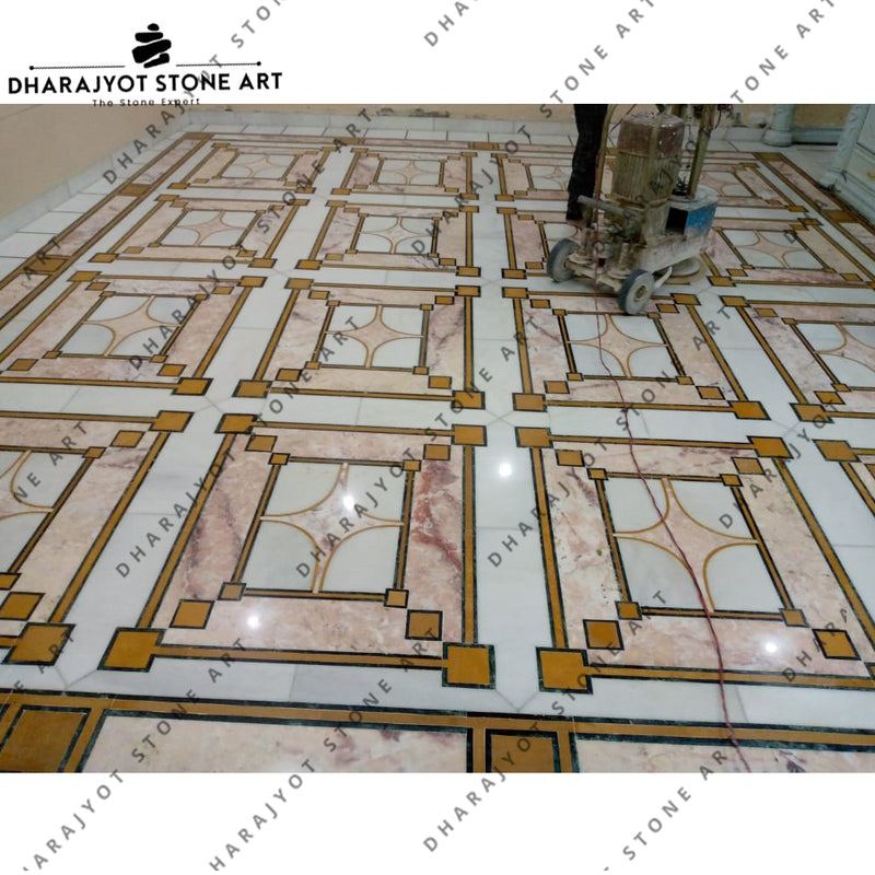 Indoor Exquisite Marble Inlay Flooring Design