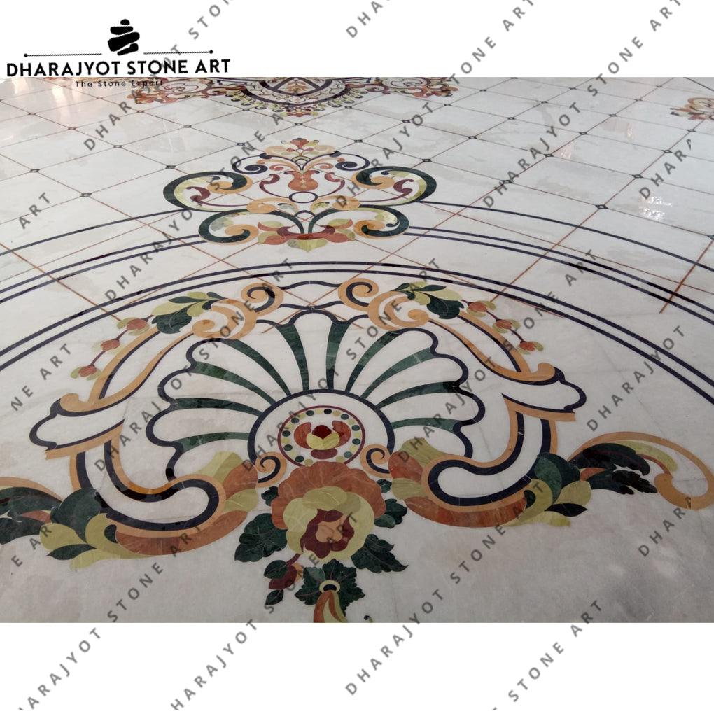 Custom Luxury Residential Marble Inlay Flooring