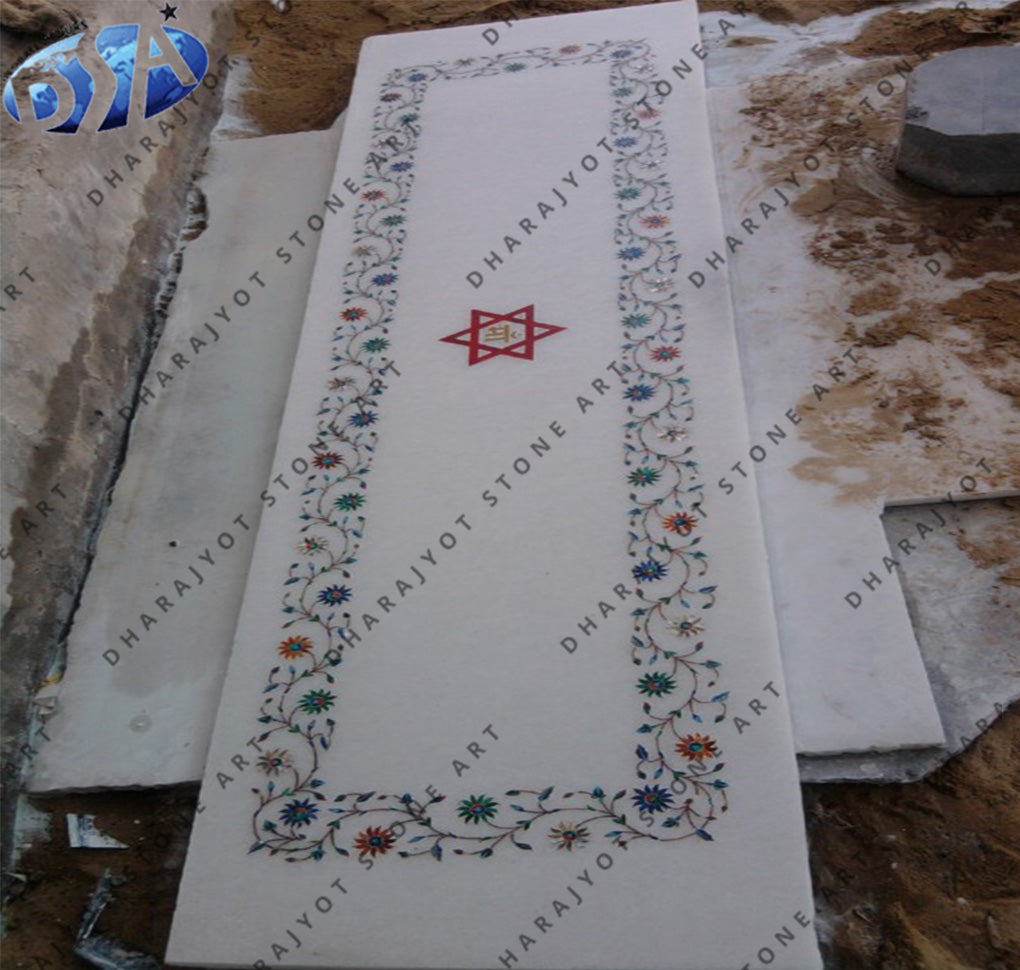 Italian White Marble Inlay Flooring