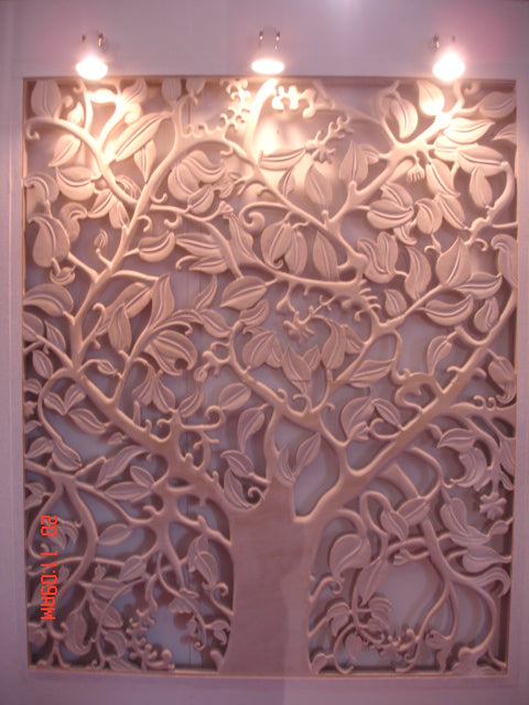 White Marble Designer Panel Jali Screen