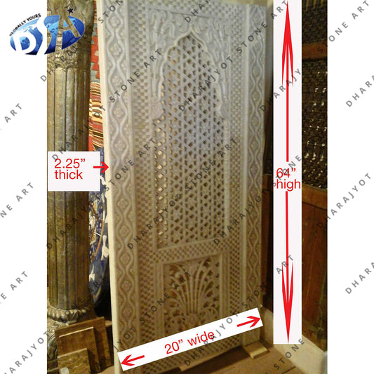Antique Style Marble Carved Panel Jali