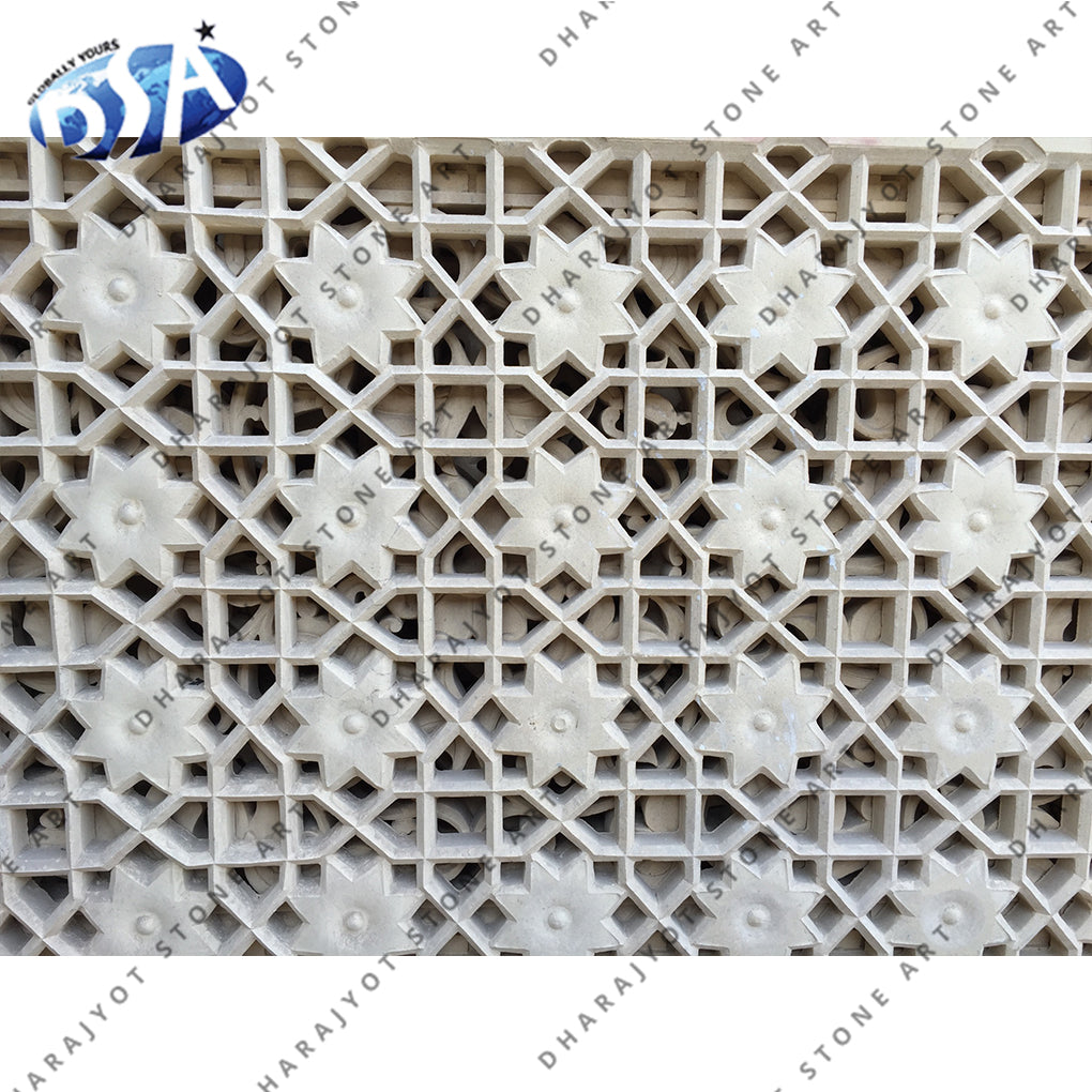 Outdoor Yellow Sandstone Rectangular Shape Jali