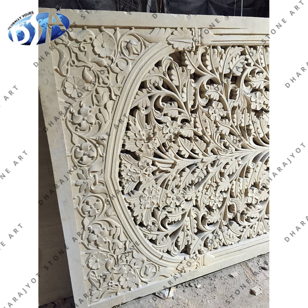 Antique Home Decor Handmade White Marble Jali