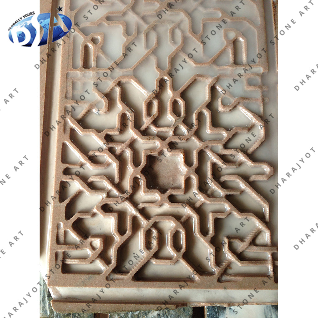 Polished Red Rectangular Sandstone Jali