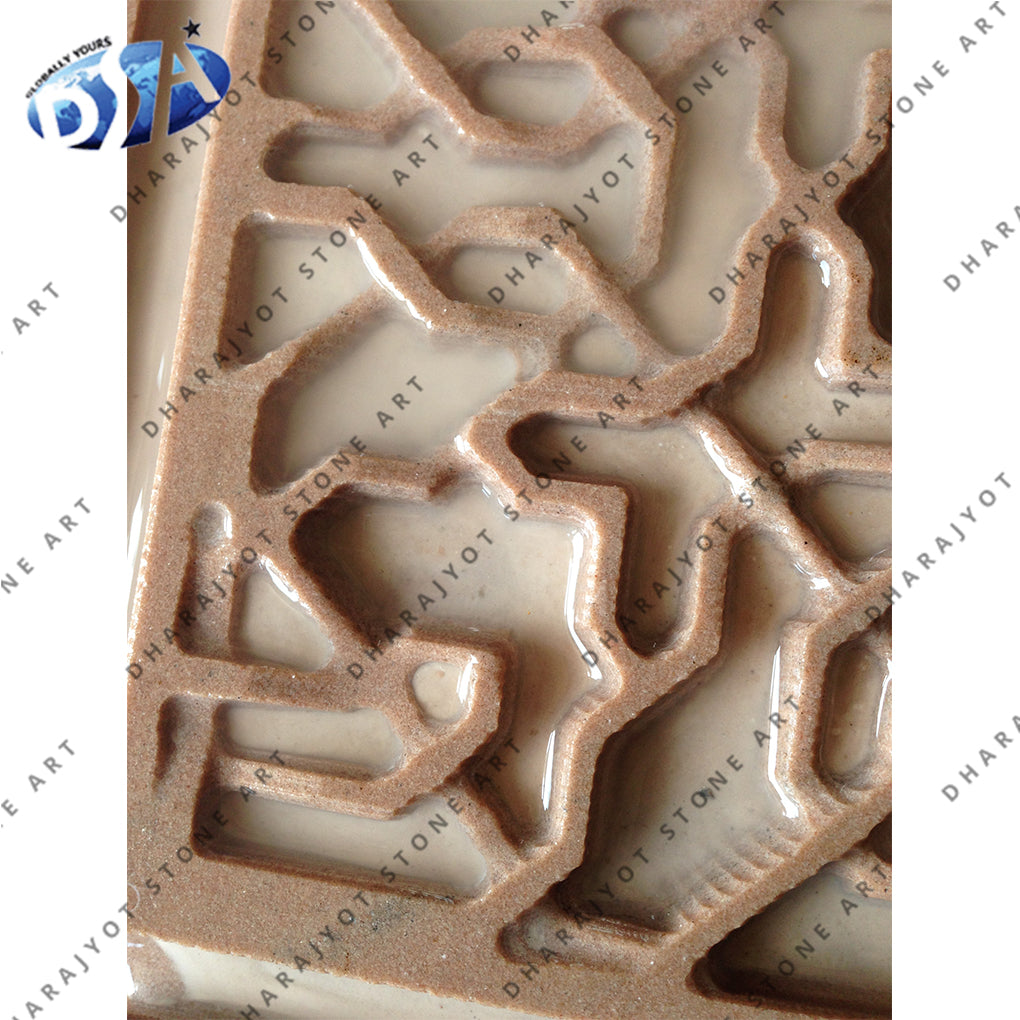 Polished Red Rectangular Sandstone Jali