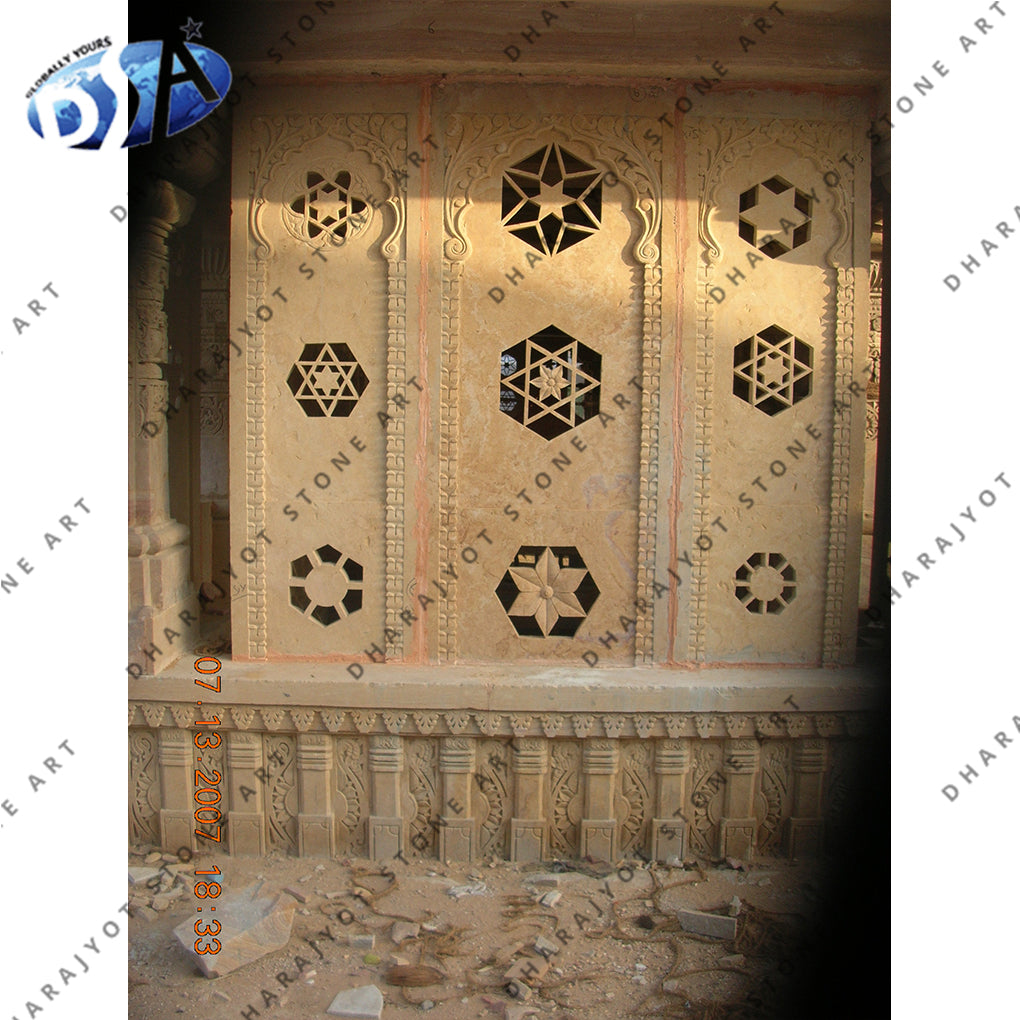 Polished Sandstone Indoor Rectangular Jali Screen