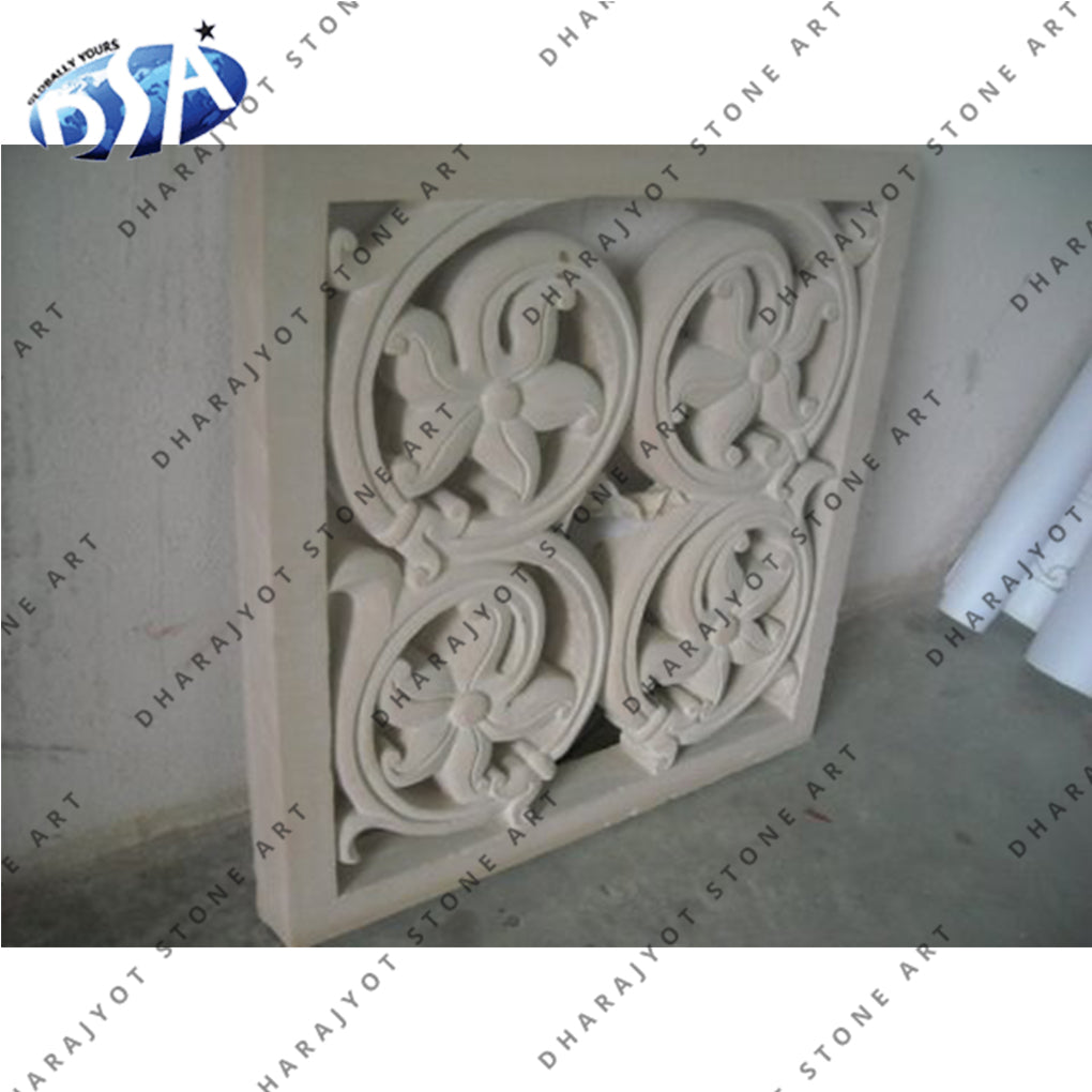 Square Designer Sandstone Hand Carving Jali