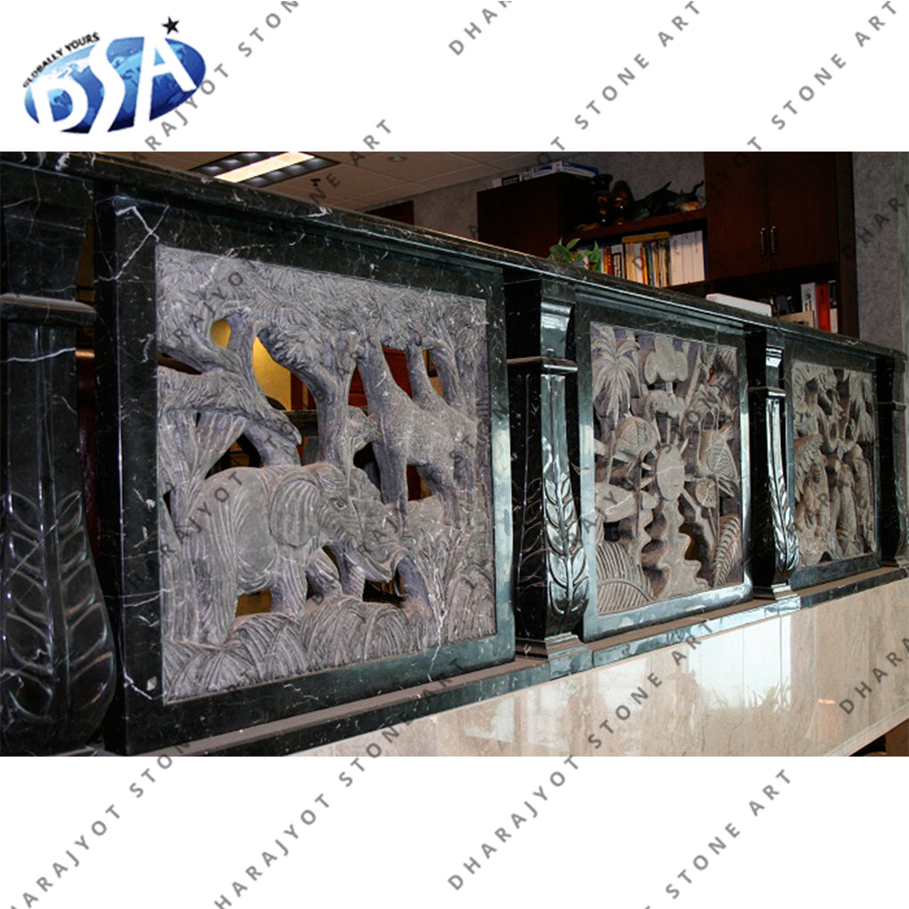 Black Marble Bungalow Railing Jali