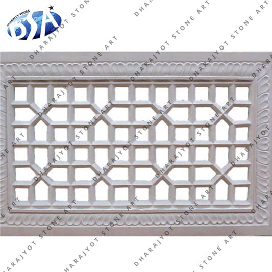 Outdoor White Marble Railing Jali